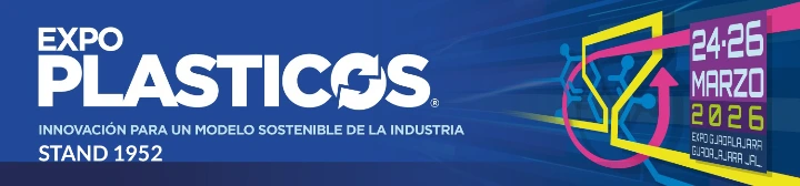 Banner de Zion NDT para Expo Plásticos 2026 en Expo Guadalajara, del 24 al 26 de marzo. Innovación y sustentabilidad en la industria del plástico.